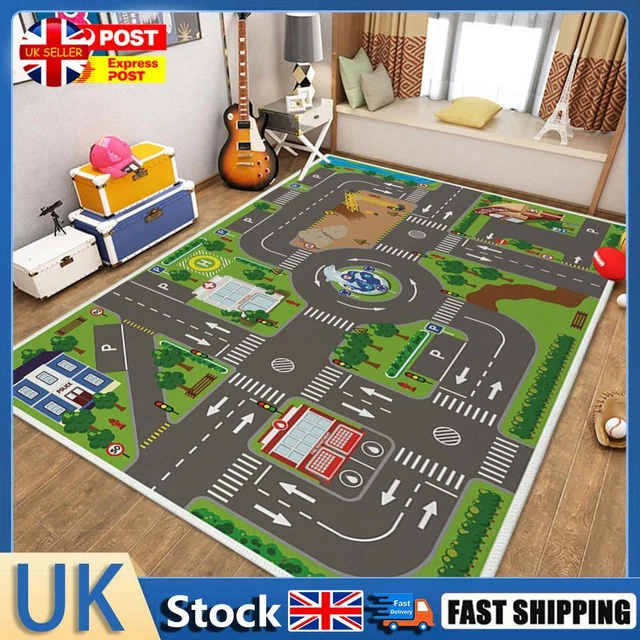 Kids Cartoon Carpet Rectangular Crawling Rug for Playroom Bedroom (50*80cm B) Ho