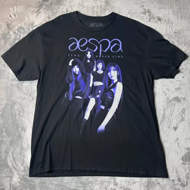 aespa Synk: Hyper Line Shirt Adult XL Black Purple US Tour Exclusive Merch