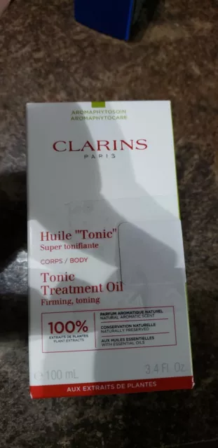CLARINS Huile Tonic Body Treatment Oil Firming Toning 3.4 oz (FREE GIFT)