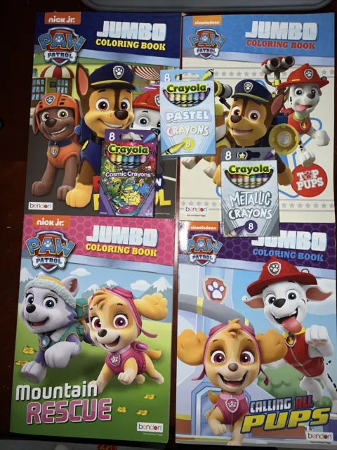 2 Pack Paw Patrol Coloring Books Jumbo Color Activity Great Gift Kids All  Ages