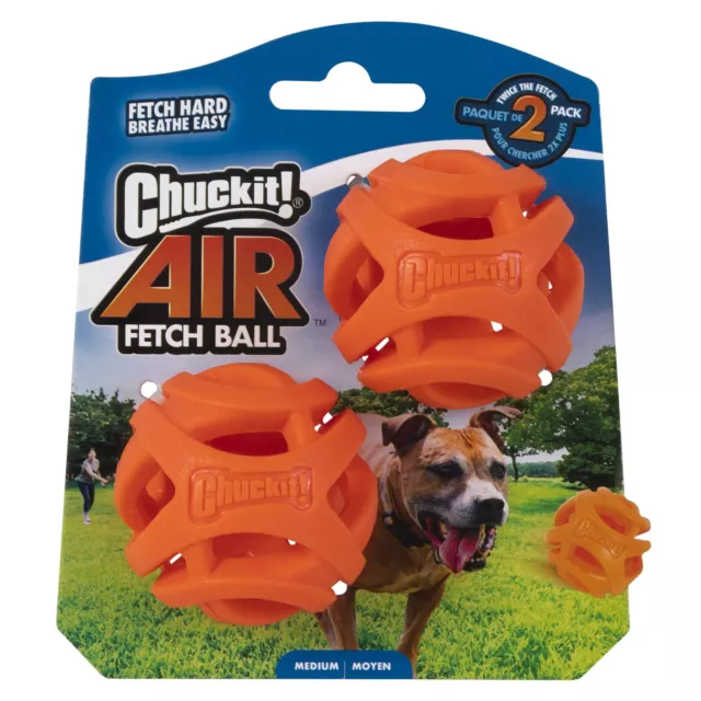 Chuckit! Dog Air Fetch Ball, Medium, 2 Pack Medium 2 3