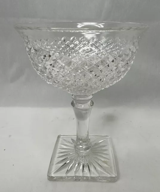 Westmoreland English Hobnail Square Base Footed Champagne Tall Sherbet Dish VGC