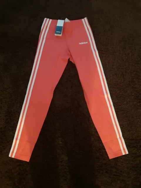 Young Girls Junior Adidas Pink Leggings UK Age 12-13 EUR 158 BRAND NEW WITH TAGS