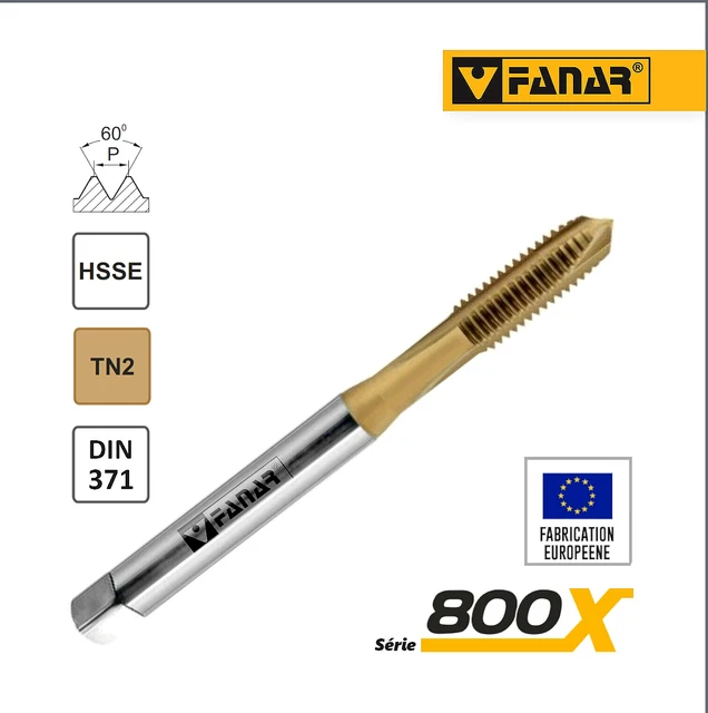 Taraud Machine FANAR M10 X 0,75 - HSSE - Pour Trous Débouchants - DIN 371 - Neuf