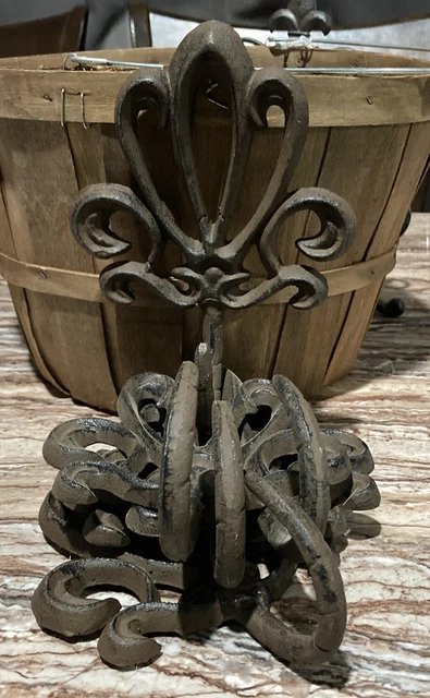 5 Wall Hooks Cast Iron Towel Coat Hanger Rustic Victorian Decor