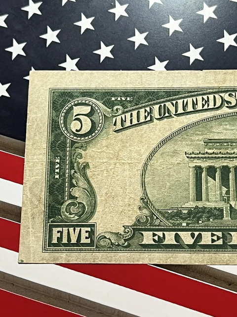 1934 A $5 Five Dollar Silver Certificate Blue Seal Nice Note J31228150A 8