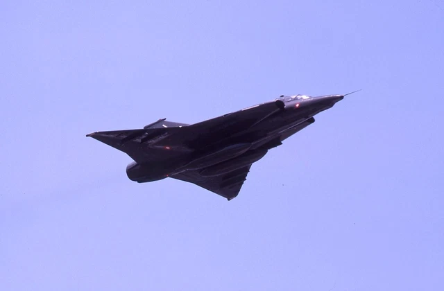 Kodachrome Slide U/K Saab Draaken Royal Danish Air Force Boscombe Down 1992