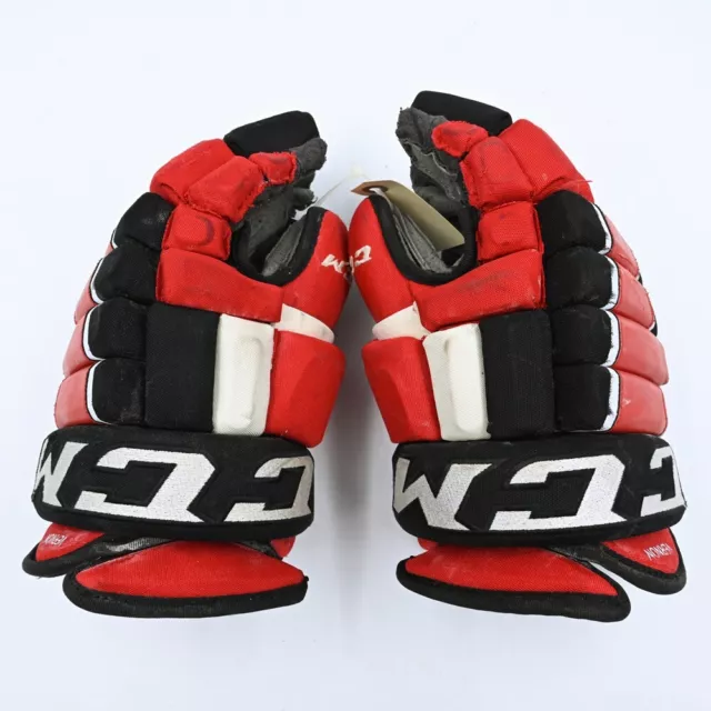 CCM HG97 Pro Stock Hockey Gloves Used 14" New Jersey Devils NHL Fiddler