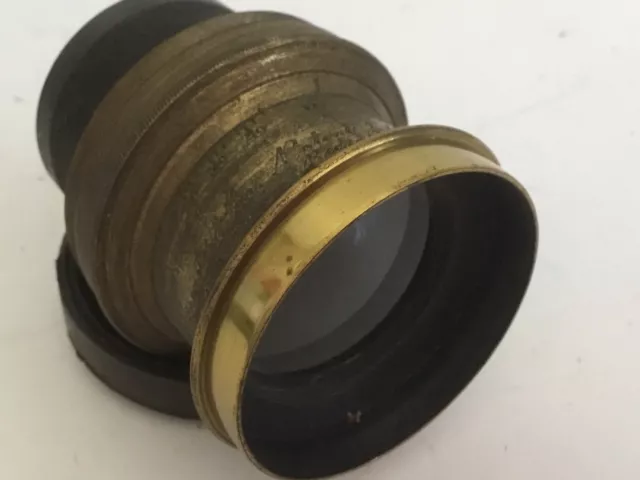 Antique Brass & Glass LANCASTER & SON Plate Camera RECTIGIAPH vintage Lens