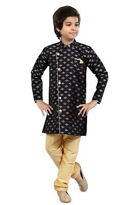 BOYS Sherwani Suit Kurta Pyjama partywear Indian pakistani navy blue kedia style
