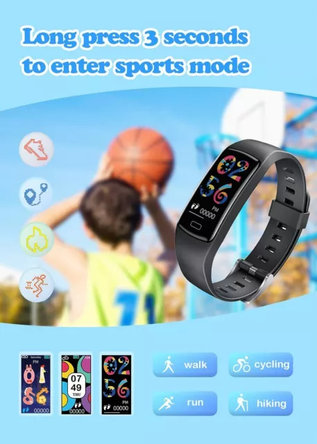 IOWODO Montre Connectée Femme Homme, Smartwatch, Montre de Sport,  Étanche,Oxymètre Podomètre,Cardiofrequencemètre, Calories,Fitness pour  Android iOS avec 2 Bracelets (Noir) : : High-Tech