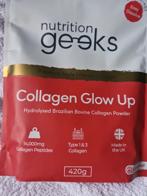 Mutition Geeks NUTRITION GEEKS COLLAGEN Glow Up Powder - 420g (30 Servings) £12.94 ...