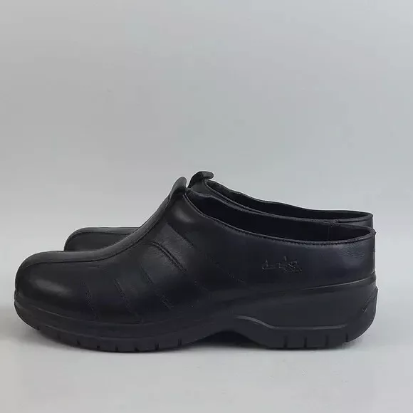 Dansko Sport Clogs Sz 41 Womens Black Leather Slip on