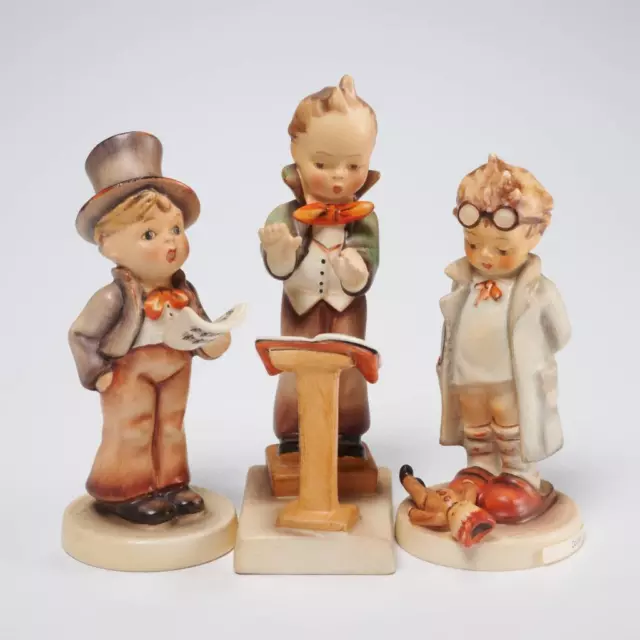 3 Pc Lot Vtg Goebel Hummel Germany Figurines Boys 127, 129, 737
