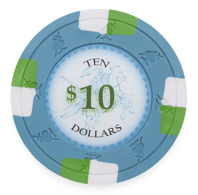 25 ct Blue $10 Ten Dollars "Poker Knights" Series 13.5 Grams Poker Chips