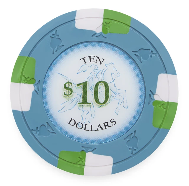 25 ct Blue $10 Ten Dollars "Poker Knights" Series 13.5 Grams Poker Chips