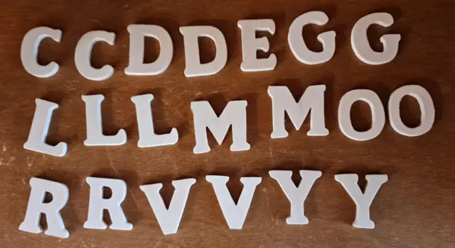 Misc Set of Miniature Wooden Blank Alphabet Letters