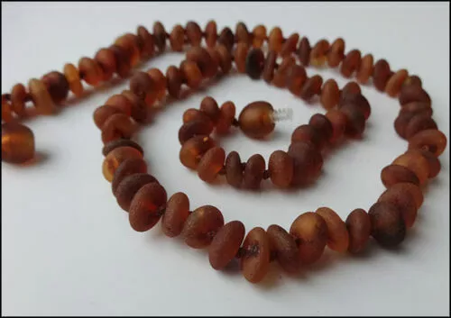 Cognac raw  Natural Gemstone Baltic Amber Necklace Men Women