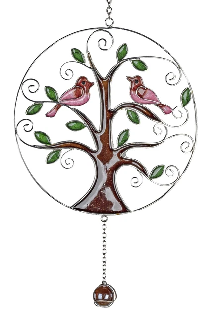 Colgador de ventana árbol vital Tiffany atrapasueños decoración de ventana 30 cm marrón