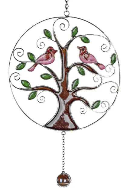 Fensterbild-Lebensbaum Tiffany Colgante de Ventana Atrapasueños 30cm Braun