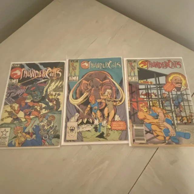 Vintage Lot Of Three Marvel Star Thundercats Issues 2, 7, 14 Acc Shape 80s B&B