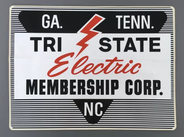 Tri-State Electric Membership Corp Large Sticker Unused TN GA NC 12 X 10