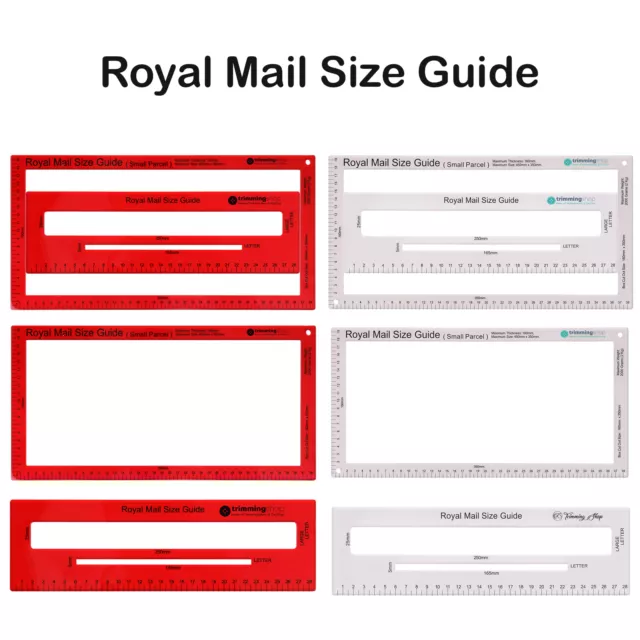 Royal Mail Size Guide Red / White Postage Ruler PIP PPI Template Letter Guide