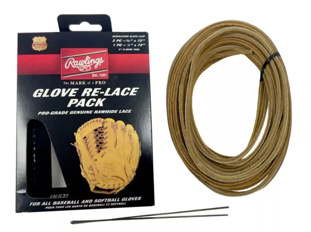 Rawlings Glove Re-Lace Pack, Pro-Grade Kit for Baseball & Softball LACEPK Camel