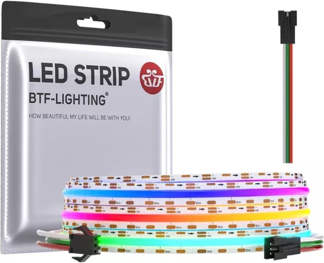 BTF-LIGHTING FCOB SPI RGB Flexible High Density COB LED Strip WS2811 IC LED Stri