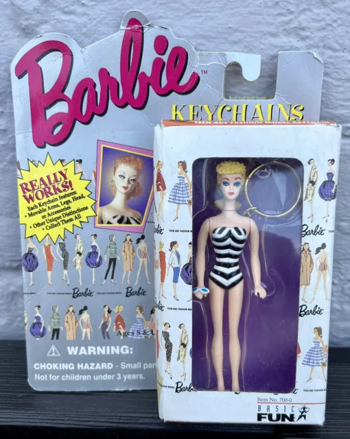 Barbie Keychain 1995Basic Fun Barbie Key Ring ORIGINAL BARBIE INTRODUCED 1959