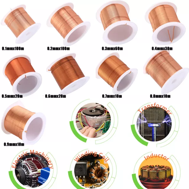 Copper paint wire Ø 0.04 to 1.30 mm, copper wire, coil, motor