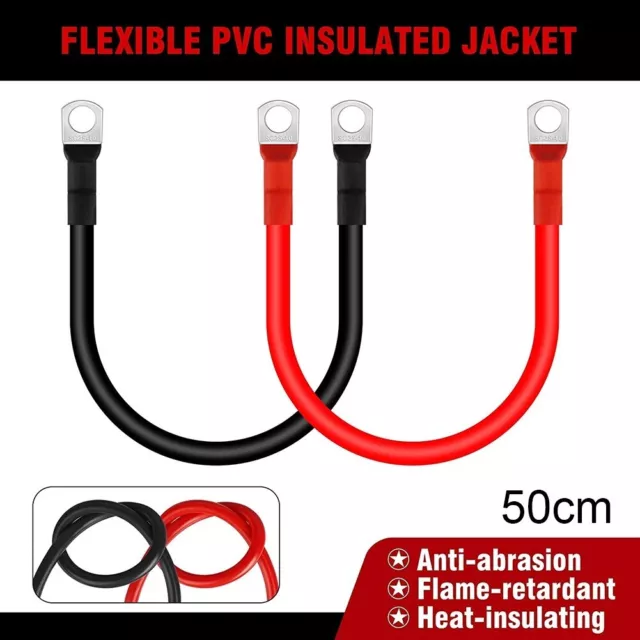 High Flexibility Battery Inverter Cable Ideal for Golf Carts Motorcycles 50cm