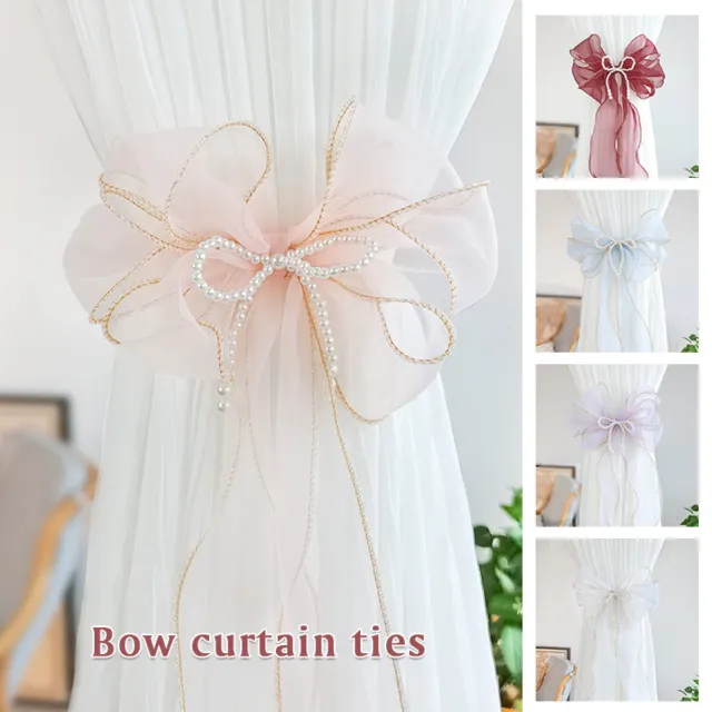 1PC Lace Bow Window Curtain Tie Rope Backs Holdbacks Accessories Straps Holders