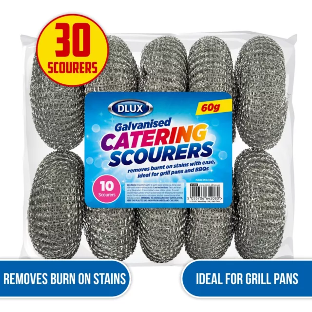 Galvanised Catering Scourers High Quality Scrub | Oven grill pans BBQs 10/20/30