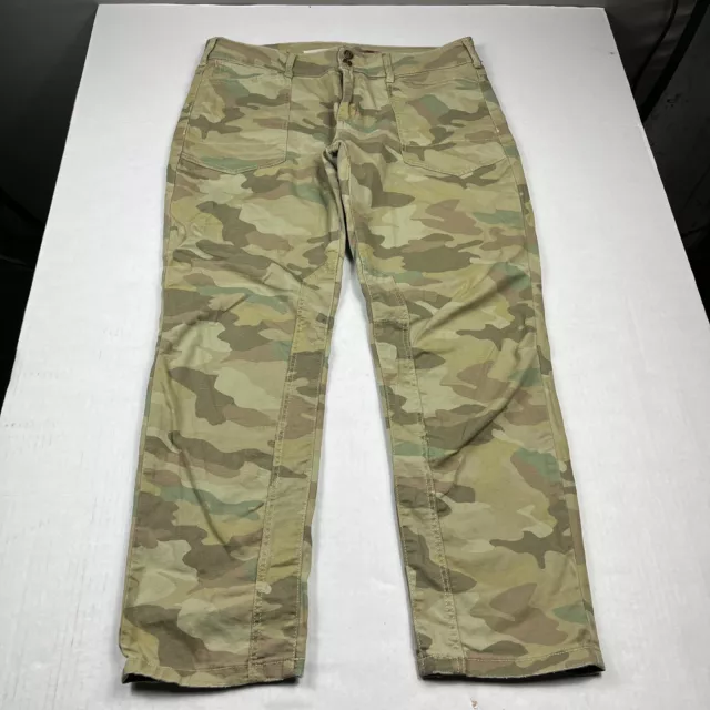 Pilcro Womens The Wanderer Chino Pants Camouflage Zip Utility Trousers Size 31