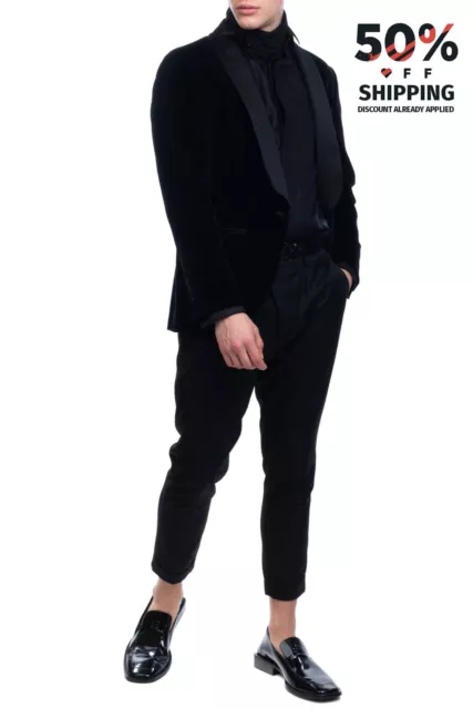 RRP €425 HACKETT Velour Tuxedo Blazer Jacket Size 38R 48R S Shoulder ...