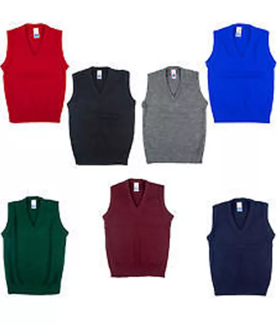 New School Uniform V-Neck Tank Top Sleeveless Jumper Size 3Yrs - Xl