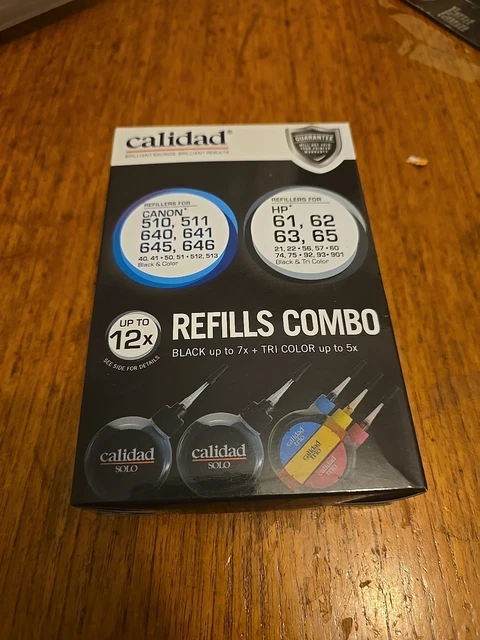 CALIDAD INK CARTRIDGE Refill Combo Pack for HP and Canon Alternative ...