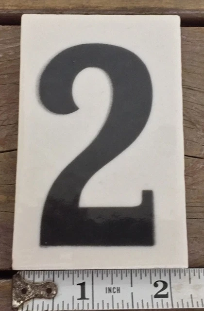 Antique Number 2 Tile Curtis Development & MFG. CO. House Address 2.45X3.45 Inch 2