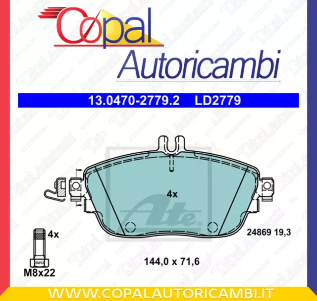 Kit pastiglie freno, Freno a disco ATE 13047027792 per MERCEDES-BENZ