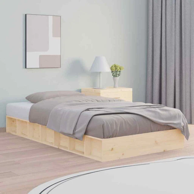 BED FRAME WITHOUT Mattress 135x190 cm Double Double Solid Wood £114.58