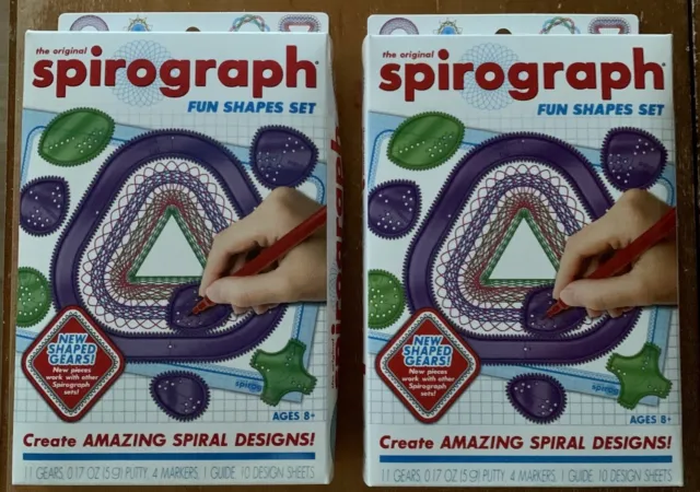 Lot of 2 - The Original Spirograph Fun Shapes Set - #01027 - New Shaped Gears!