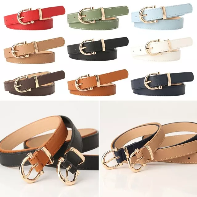 Retro Women Belt Round Buckle Pants Waistband High Quality Leather Belts  Women