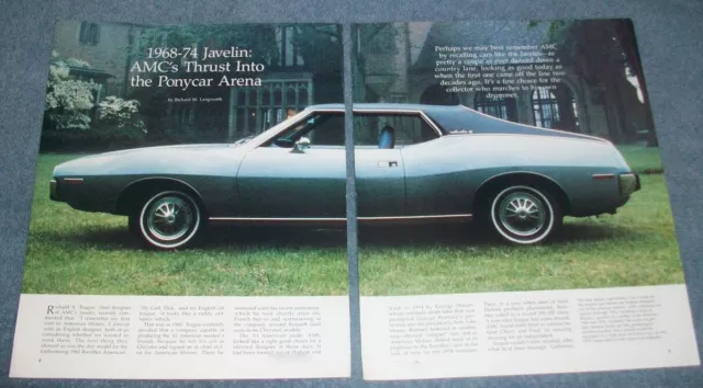 1968-1974 Javelin Vintage Info Article "AMC's Thrust Into the Ponycar Arena"