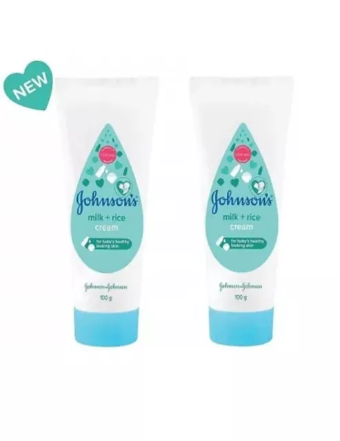 Johnson's Baby Milk and Rice Cream, 100 gm x 2 pack (Free shipping worldwide)