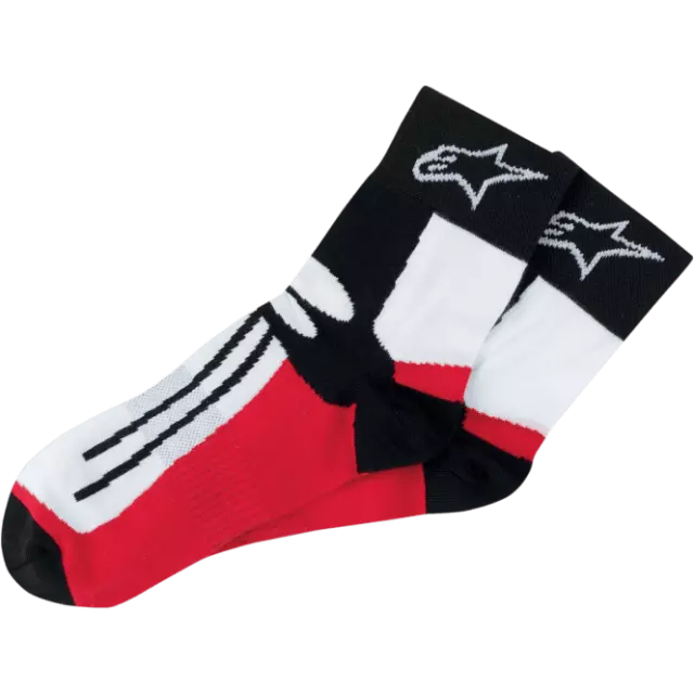 Alpinestars (Adult) Socks - Road Racing, Short (Black/Red)