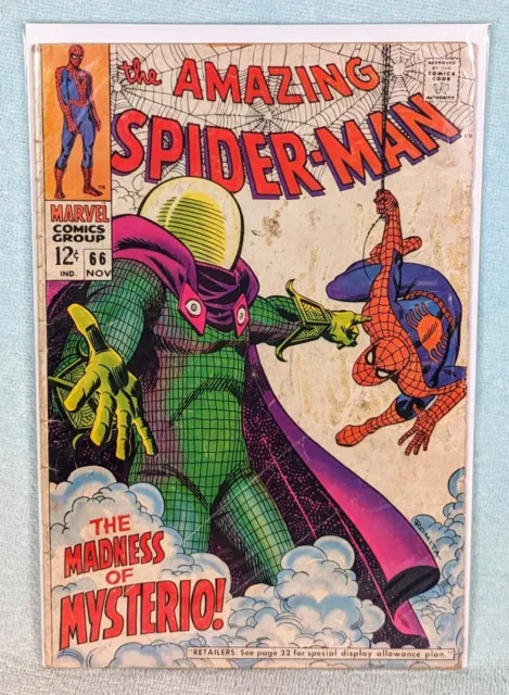 Amazing Spider-Man #66 (Marvel Comics, 1968) Iconic Mysterio Cover!