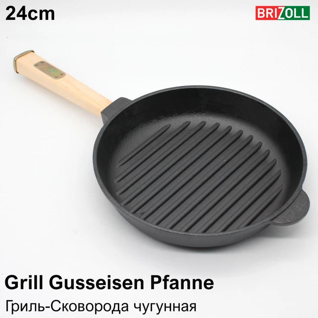 24CM Parrilla Sartén Hierro Fundido Asador Сковорода Гриль Чугун