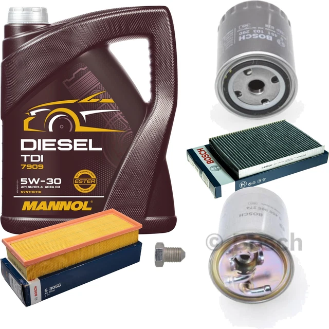 MANN INSPEKTIONSPAKET+CASTROL 5W-30 ÖL Passend Für VW PASSAT 2.5 TDI 3B