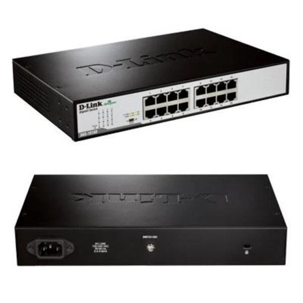 D-Link DGS-1016D 16-Port Gigabit Unmanaged Metal Desktop or Rackmount Switch